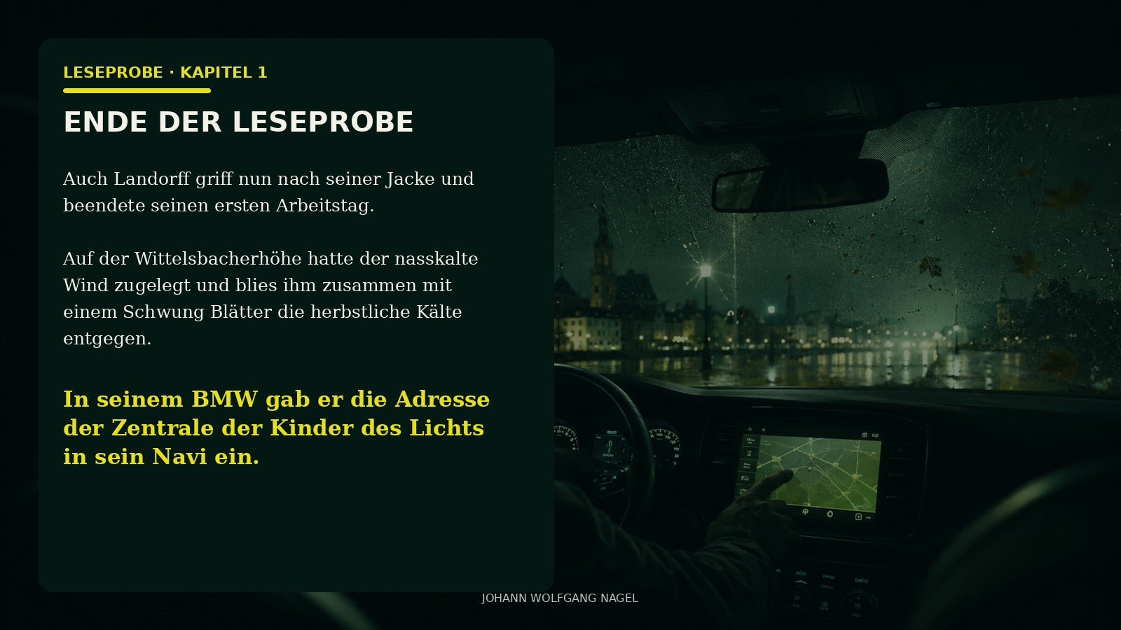 Leseprobe Kapitel 1 – Navi und Cliffhanger